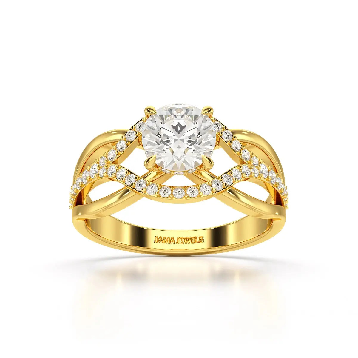 1.35 CT Layered Round Cut Lab Diamond Ring