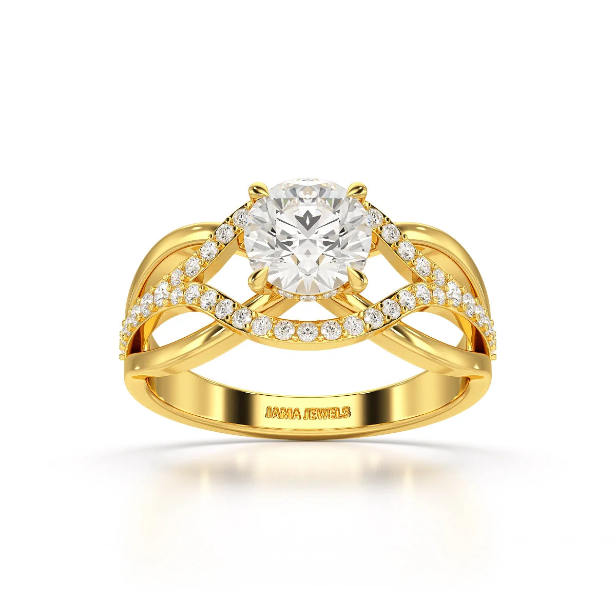 1.35 CT Layered Round Cut Lab Diamond Ring