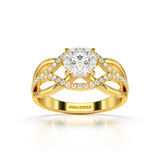 1.35 CT Layered Round Cut Lab Diamond Ring