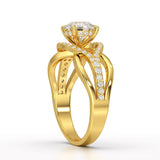 1.35 CT Layered Round Cut Lab Diamond Ring