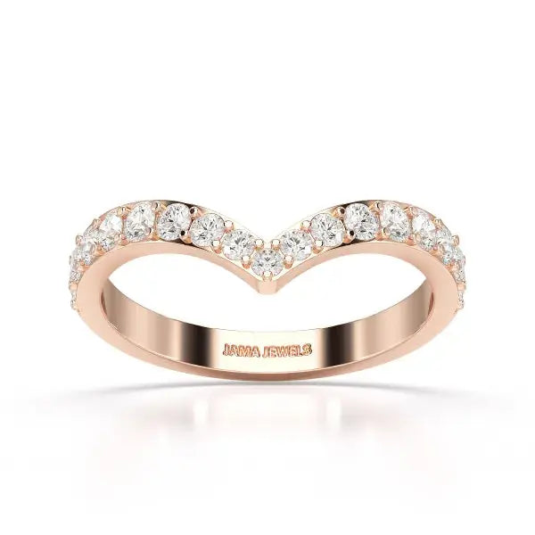 0.57 CT Half Eternity Round Cut Lab Diamond Ring