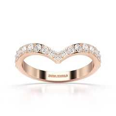 0.57 CT Half Eternity Round Cut Lab Diamond Ring