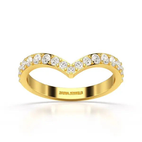 0.57 CT Half Eternity Round Cut Lab Diamond Ring