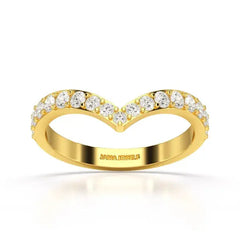 0.57 CT Half Eternity Round Cut Lab Diamond Ring