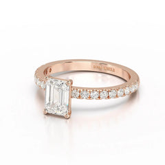 1 CT Classic Emerald Cut Lab Diamond Ring