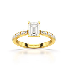 1 CT Classic Emerald Cut Lab Diamond Ring