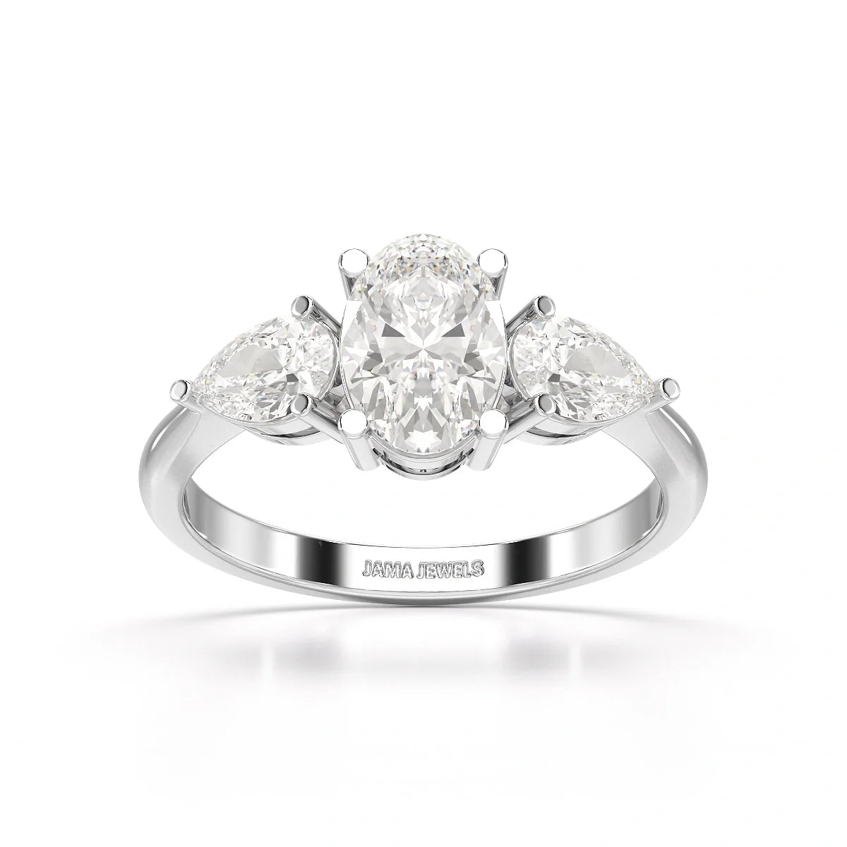 2.1 CT Oval Cut Three Stone Lab Diamond Ring