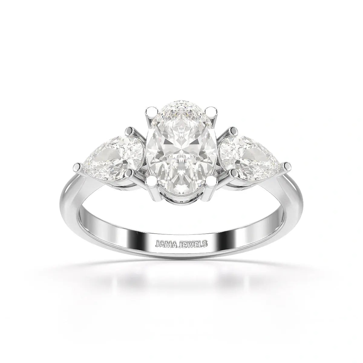 2.1 CT Oval Cut Three Stone Lab Diamond Ring