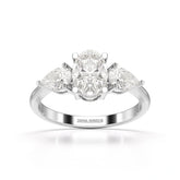 2.1 CT Oval Cut Three Stone Lab Diamond Ring