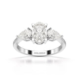 2.1 CT Oval Cut Three Stone Lab Diamond Ring
