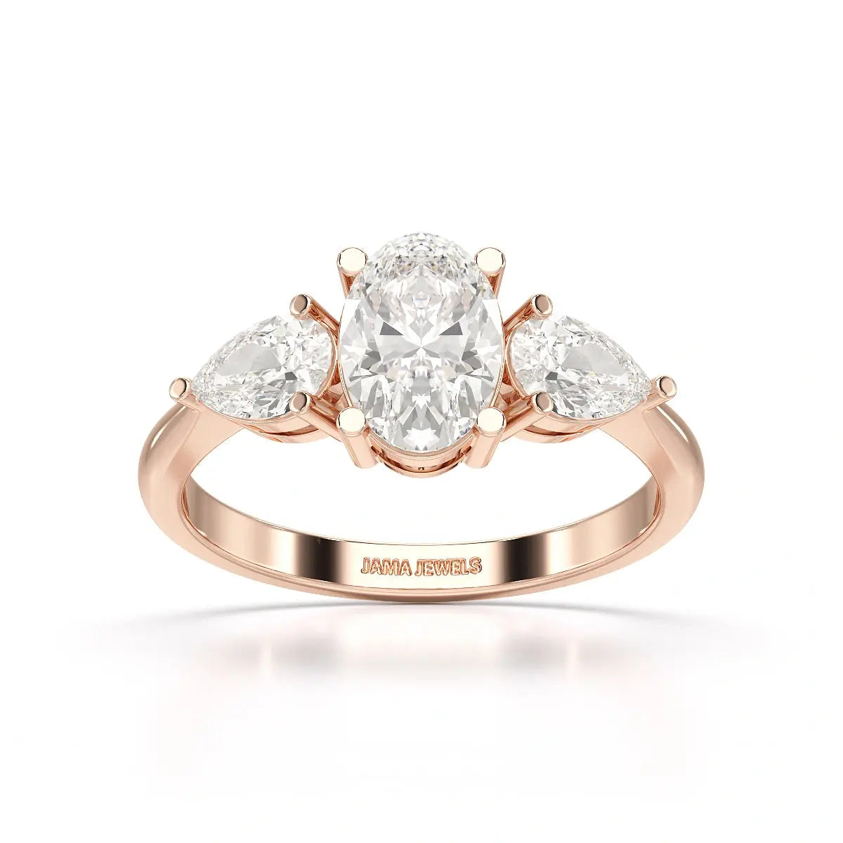 2.1 CT Oval Cut Three Stone Lab Diamond Ring