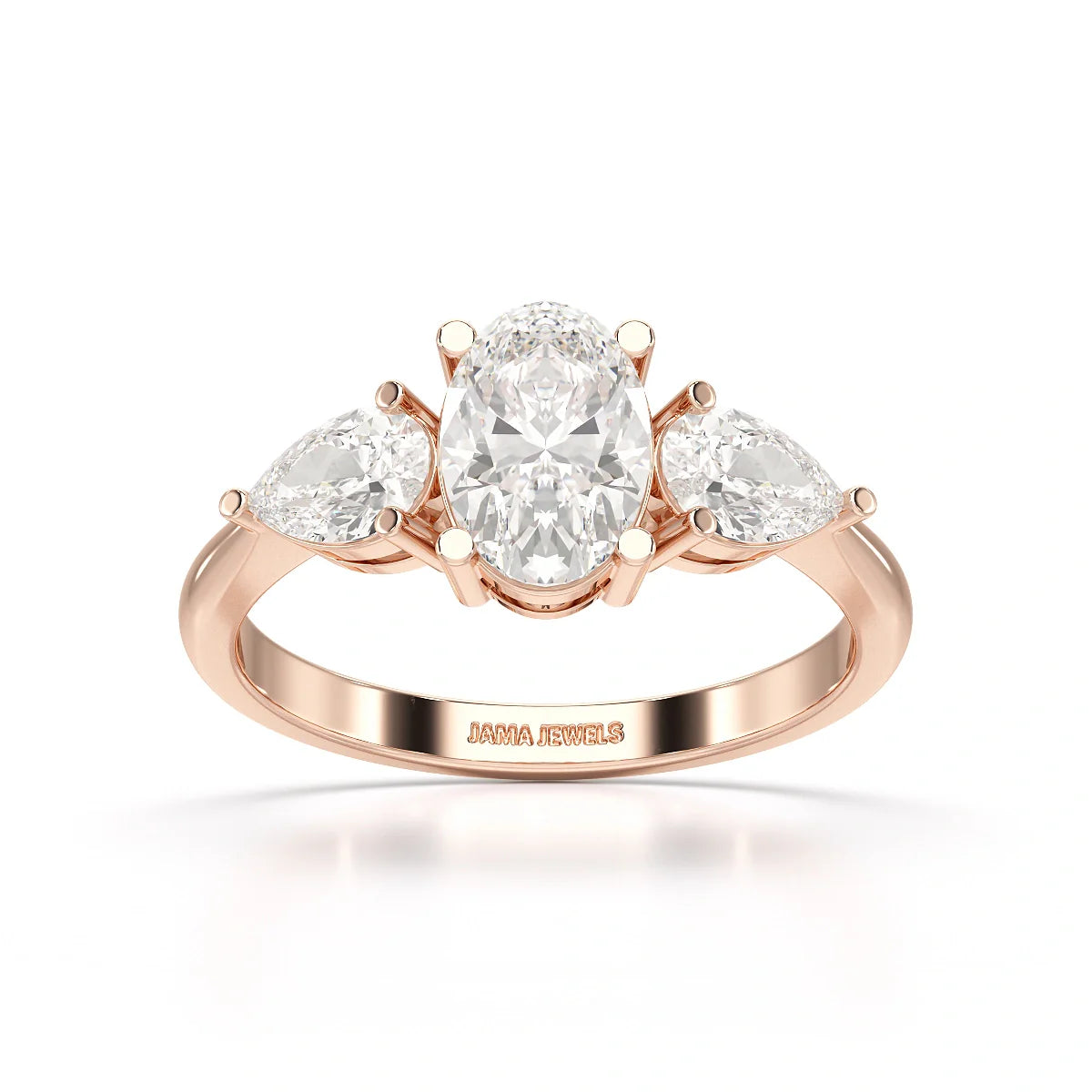 2.1 CT Oval Cut Three Stone Lab Diamond Ring