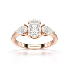 2.1 CT Oval Cut Three Stone Lab Diamond Ring