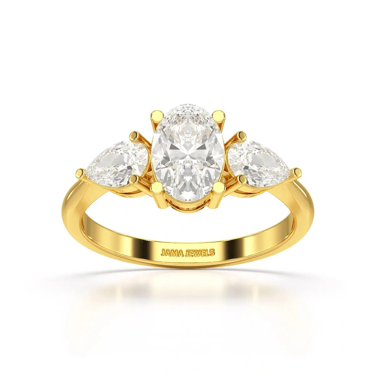 2.1 CT Oval Cut Three Stone Lab Diamond Ring