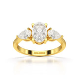 2.1 CT Oval Cut Three Stone Lab Diamond Ring
