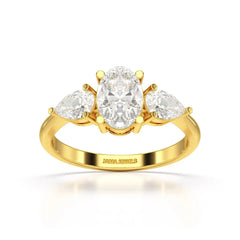 2.1 CT Oval Cut Three Stone Lab Diamond Ring