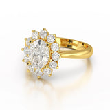 2.12 CT Oval Cut Halo Lab Diamond Ring