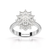 2.12 CT Oval Cut Halo Lab Diamond Ring