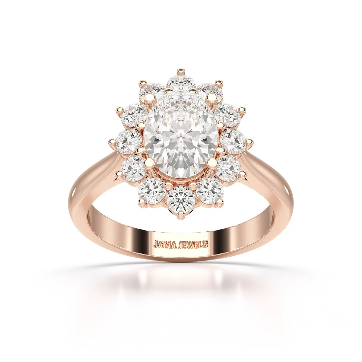 2.12 CT Oval Cut Halo Lab Diamond Ring