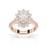 2.12 CT Oval Cut Halo Lab Diamond Ring