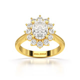 2.12 CT Oval Cut Halo Lab Diamond Ring