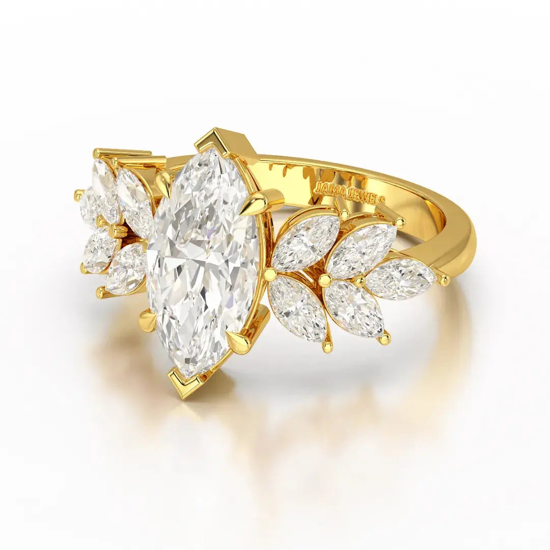 3.7 CT Marquis Cut Lab Diamond Ring Jama Jewels