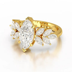 3.7 CT Marquis Cut Lab Diamond Ring Jama Jewels