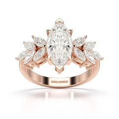 3.7 CT Marquis Cut Lab Diamond Ring Jama Jewels