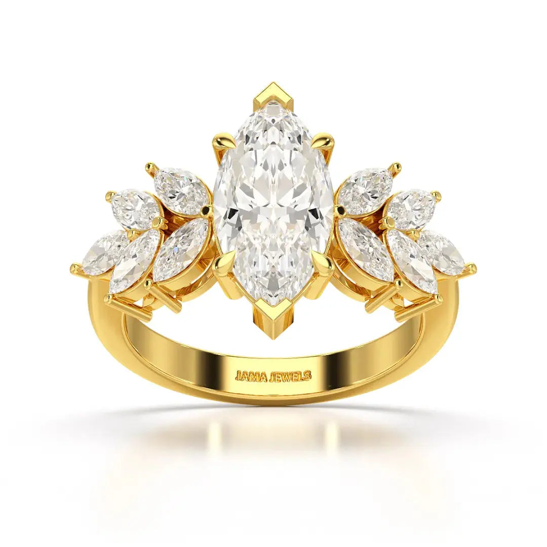 3.7 CT Marquis Cut Lab Diamond Ring Jama Jewels