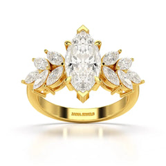 3.7 CT Marquis Cut Lab Diamond Ring Jama Jewels