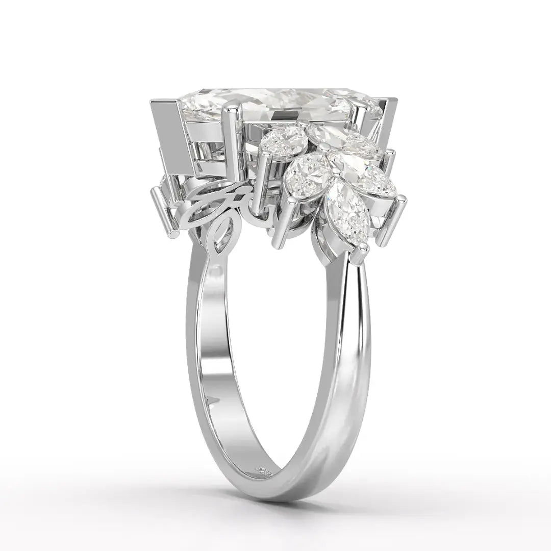 3.7 CT Marquis Cut Lab Diamond Ring Jama Jewels