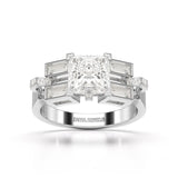 2.54 CT Princess Cut Lab Diamond Ring