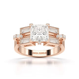 2.54 CT Princess Cut Lab Diamond Ring