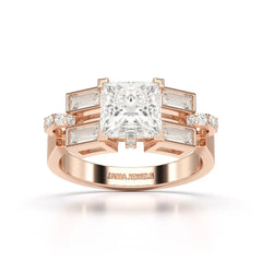 2.54 CT Princess Cut Lab Diamond Ring