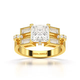 2.54 CT Princess Cut Lab Diamond Ring