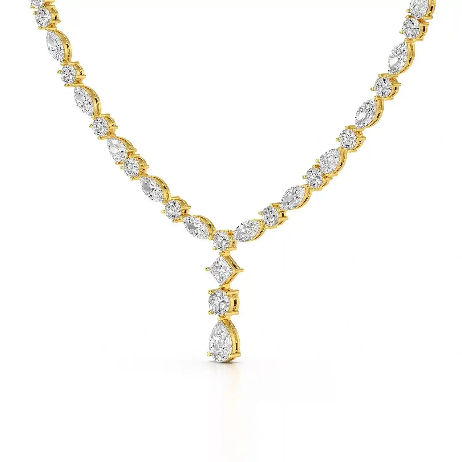 36.46 CT Lab Diamond Round Marquise Necklace Jama Jewels