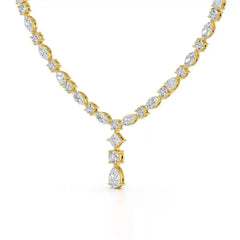 36.46 CT Lab Diamond Round Marquise Necklace Jama Jewels