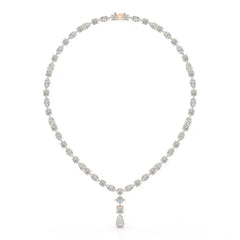 36.46 CT Lab Diamond Round Marquise Necklace Jama Jewels