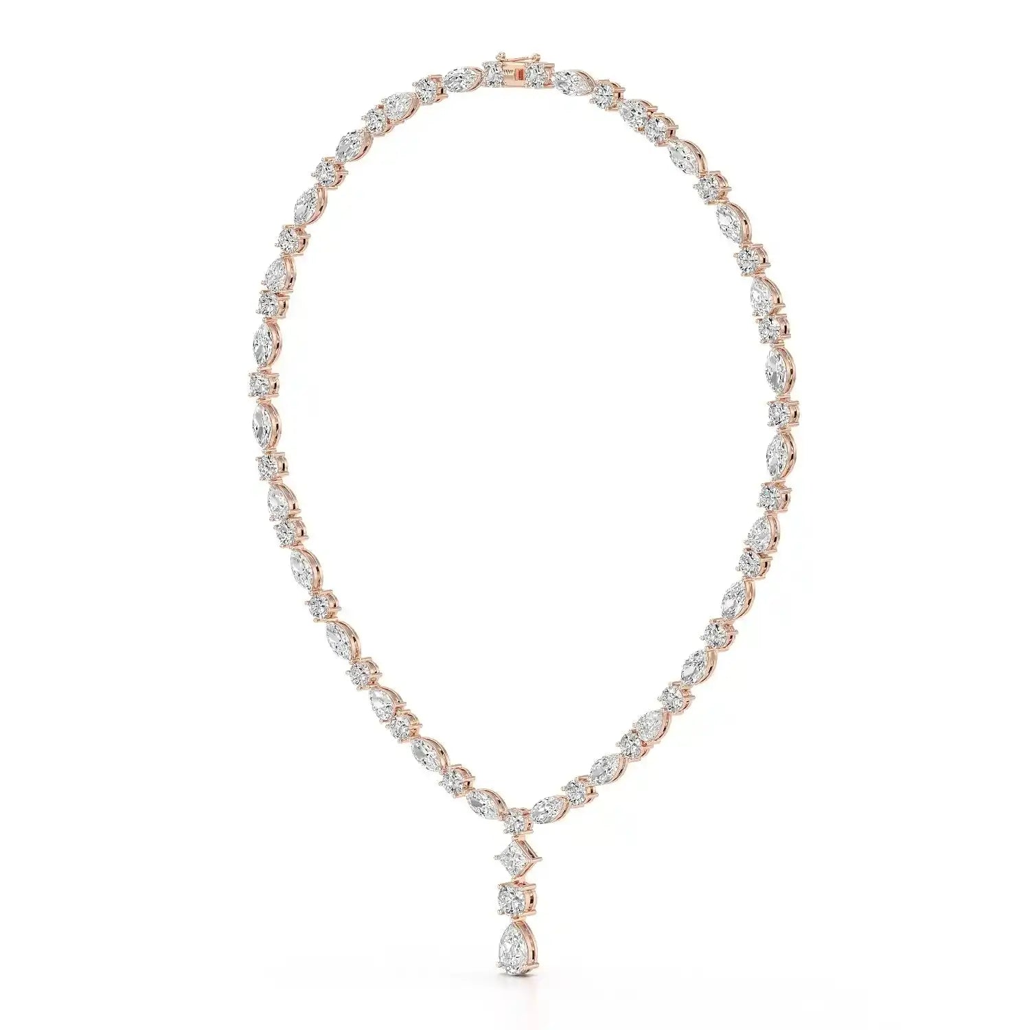 36.46 CT Lab Diamond Round Marquise Necklace Jama Jewels
