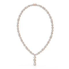36.46 CT Lab Diamond Round Marquise Necklace Jama Jewels