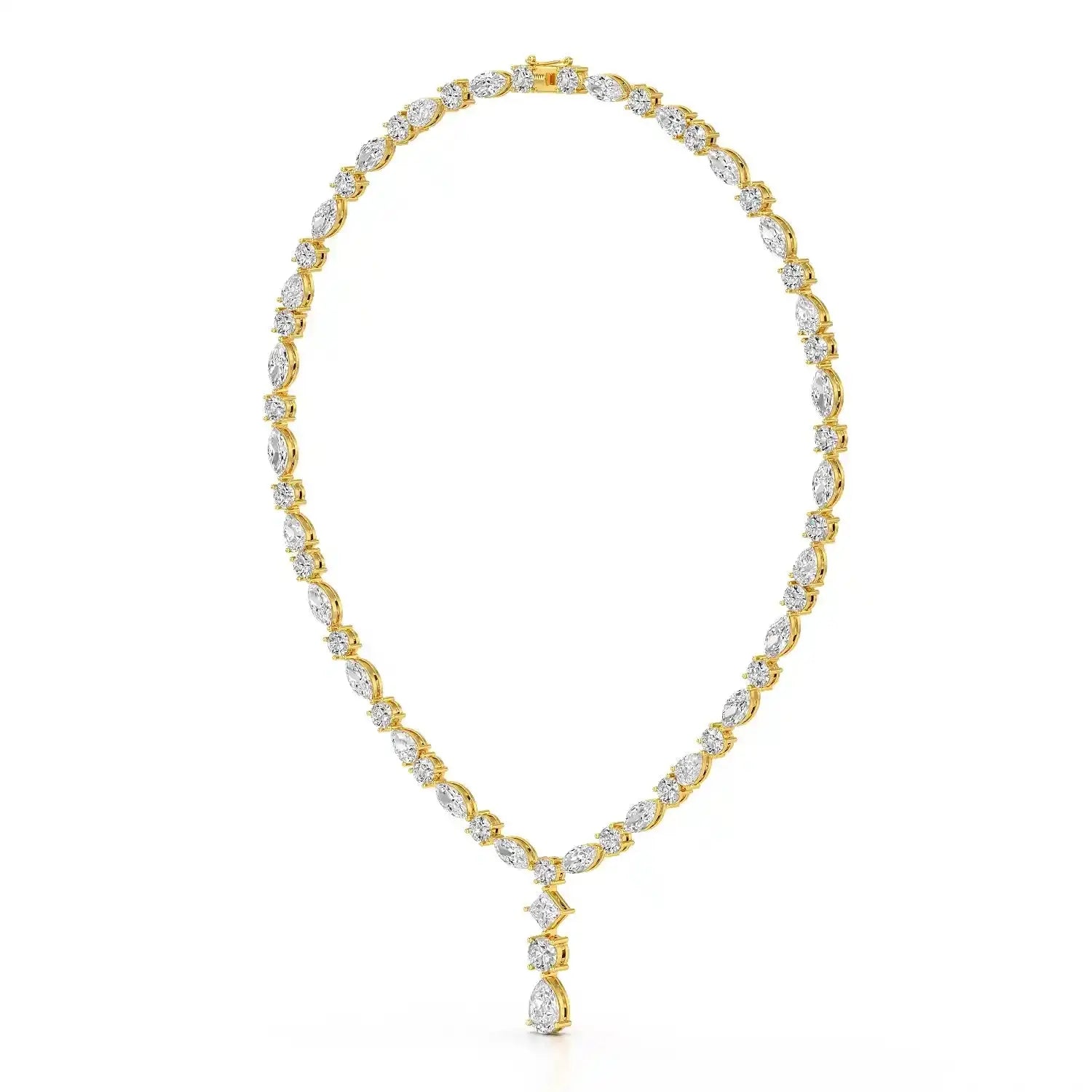 36.46 CT Lab Diamond Round Marquise Necklace Jama Jewels