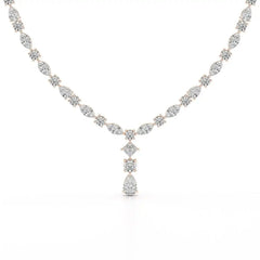 36.46 CT Lab Diamond Round Marquise Necklace Jama Jewels