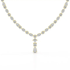 36.46 CT Lab Diamond Round Marquise Necklace Jama Jewels