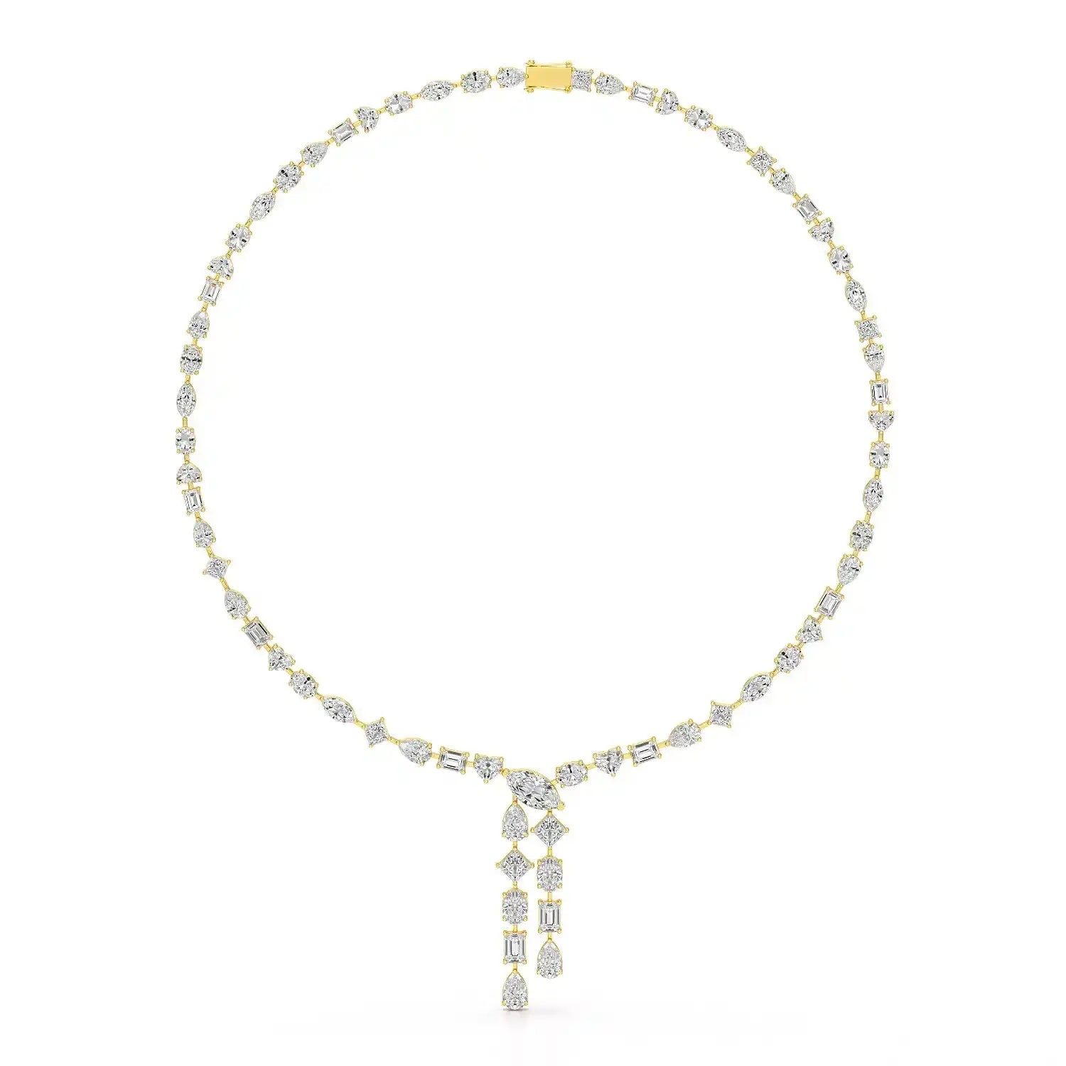 33.14 CT Lab Diamond Heart Cut Marquise Necklace Jama Jewels