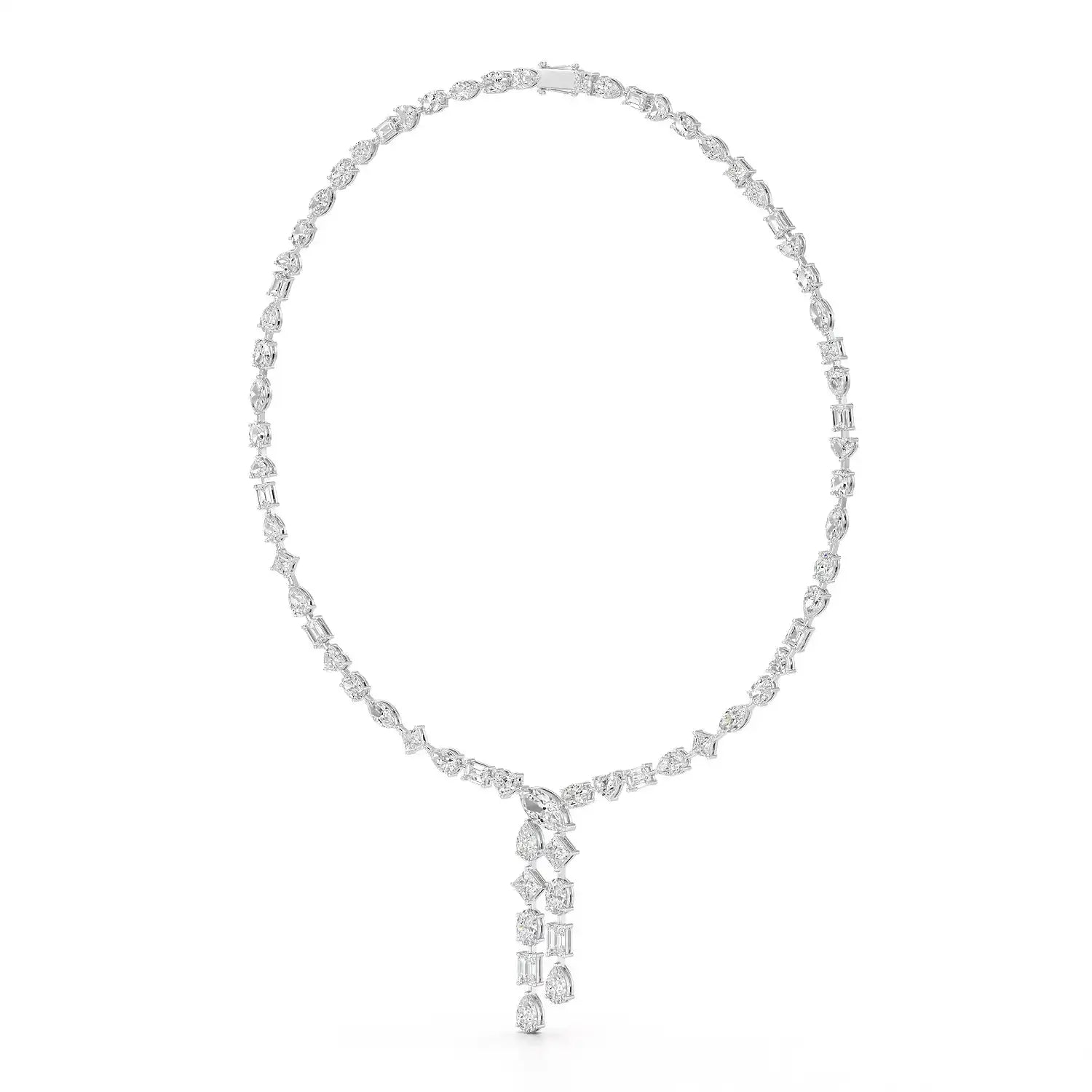 33.14 CT Lab Diamond Heart Cut Marquise Necklace Jama Jewels