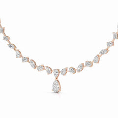 20.83 CT Lab Diamond Pear Cut Emerald Necklace Jama Jewels