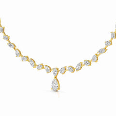 20.83 CT Lab Diamond Pear Cut Emerald Necklace Jama Jewels