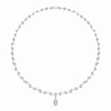 20.83 CT Lab Diamond Pear Cut Emerald Necklace
