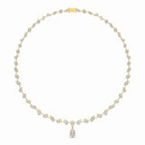 20.83 CT Lab Diamond Pear Cut Emerald Necklace