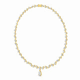 20.83 CT Lab Diamond Pear Cut Emerald Necklace